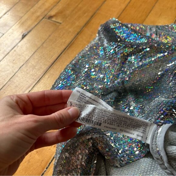 Zara Blogger Favorite Silver Sequin Mini Party Mini Dress - Picture 14 of 15